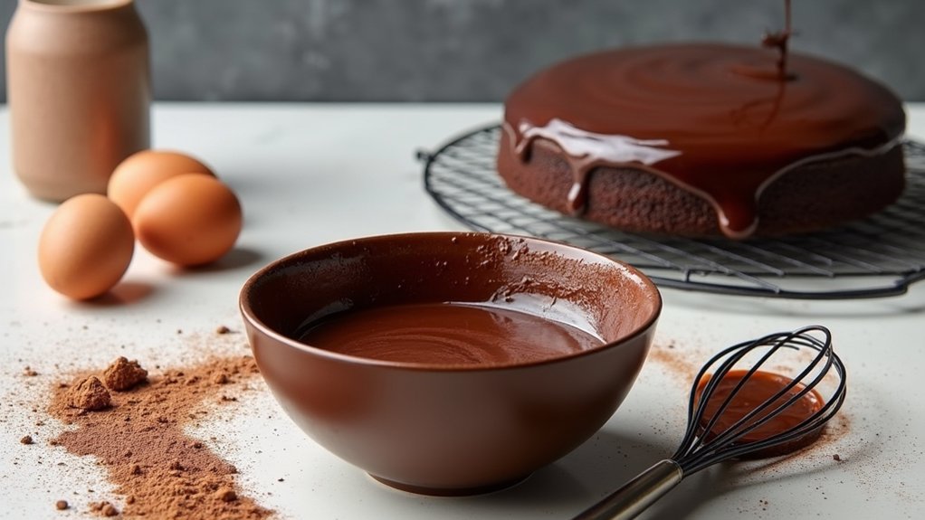baking a delicious chocolate cake