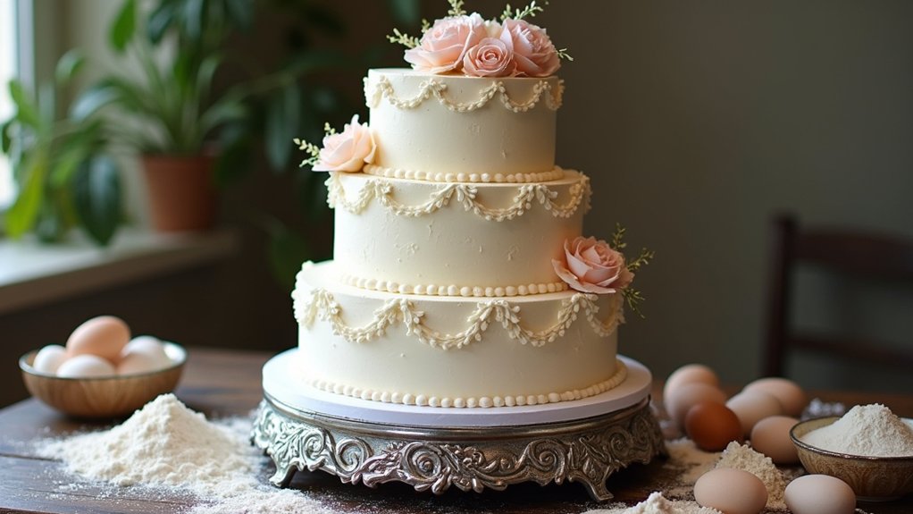 classic vanilla wedding cake