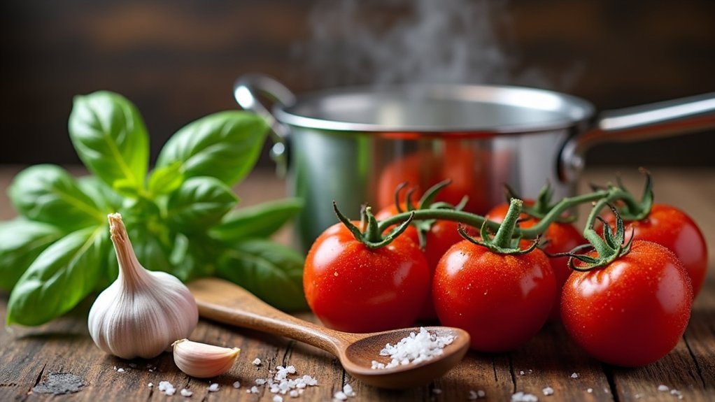 cooking fresh tomato sauce