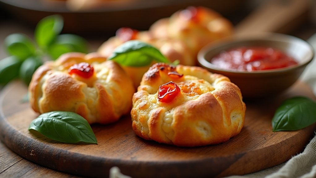 cooking pizza puffs together