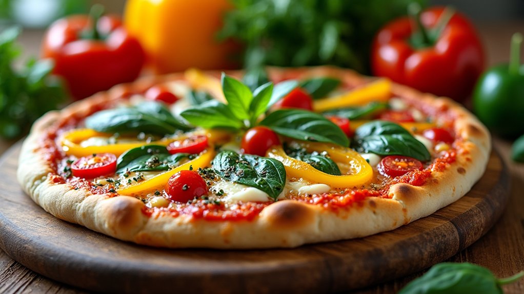 delicious homemade vegetable pizza