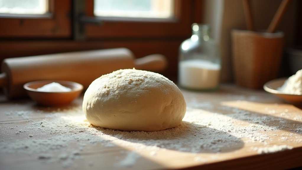 homemade pizza dough preparation