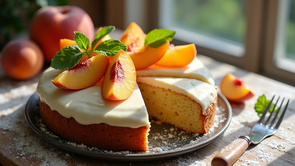 peach cake baking creativity