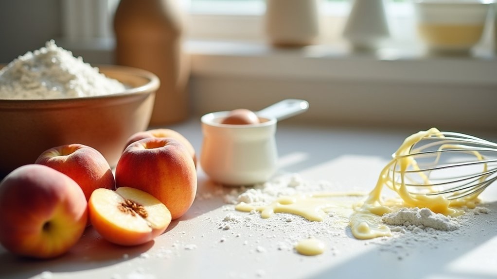 preheat oven slice peaches