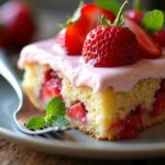 strawberry flavored cake dessert