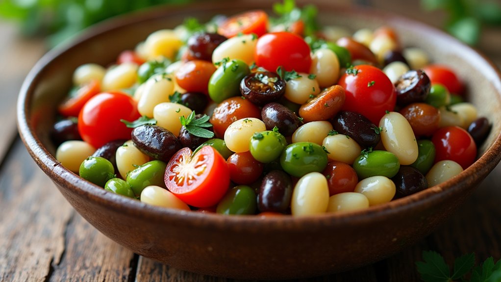 fresh bean salad preparation