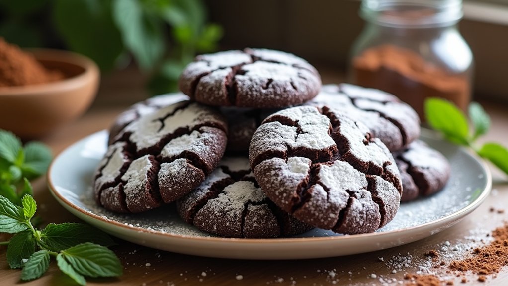 healthier chocolate crinkle cookies