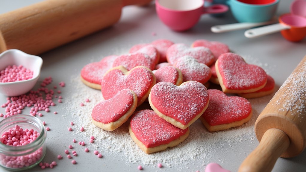 heart shaped cookie preparation