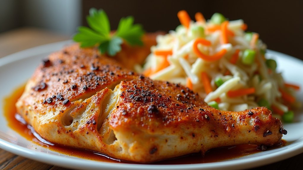 smoky chicken with coleslaw
