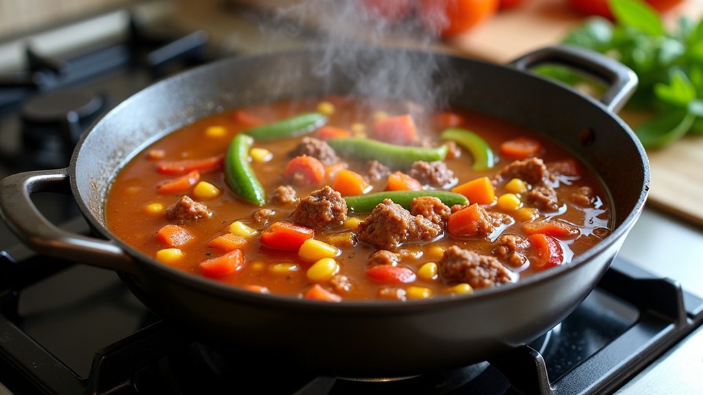 add broth and tomatoes