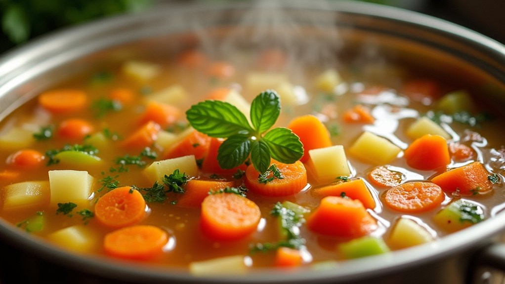 add broth for flavor