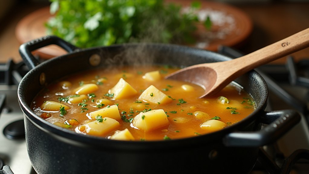 add broth simmer flavors