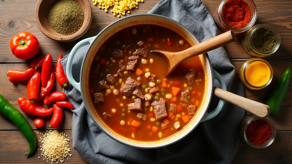 add vibrant vegetables and spices