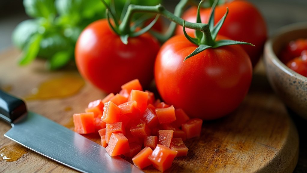 chop fresh tomatoes finely