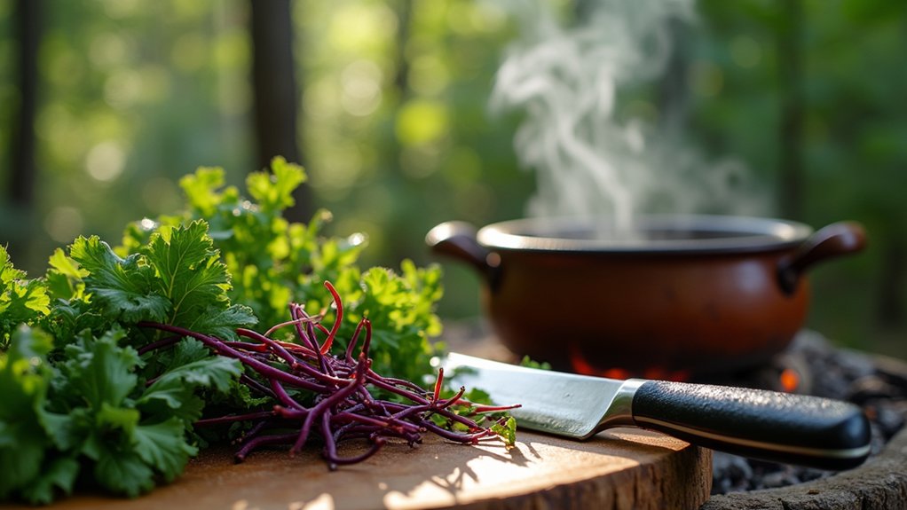 chop greens for flavorful soup