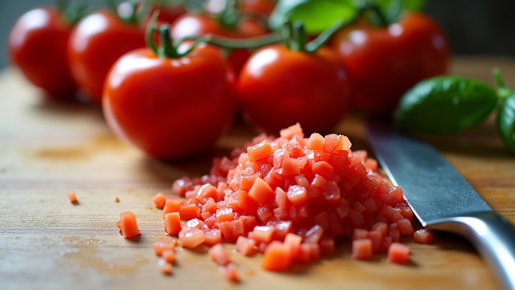 chop tomatoes and onions