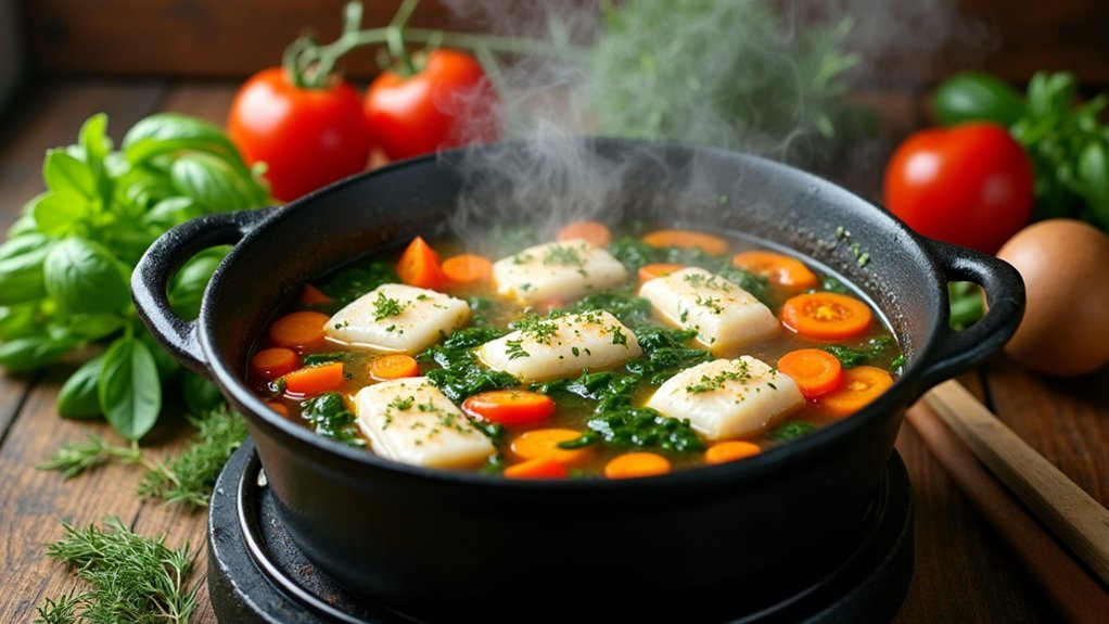 cooking fish soup preparation