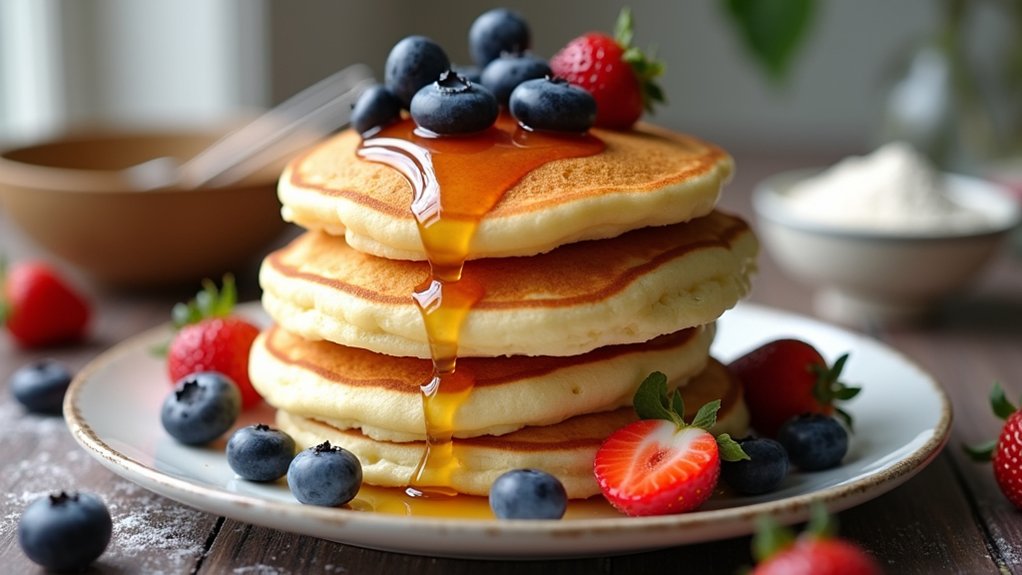 cooking fluffy buttermilk pancakes