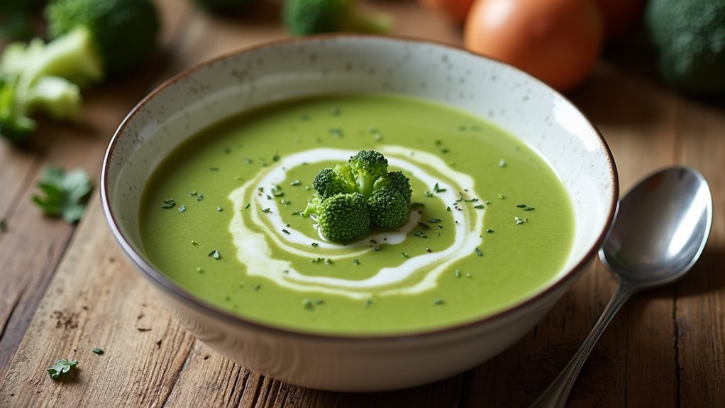 cream enhances broccoli soup