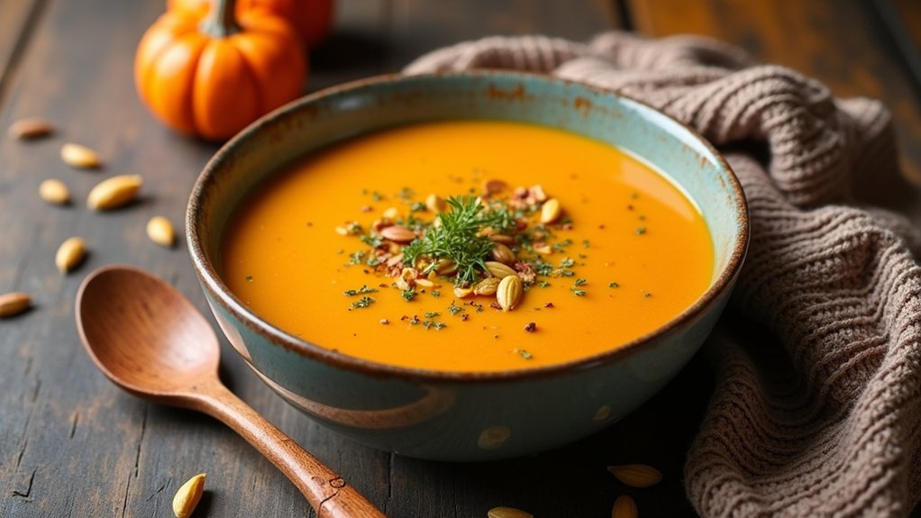 creamy spiced pumpkin soup