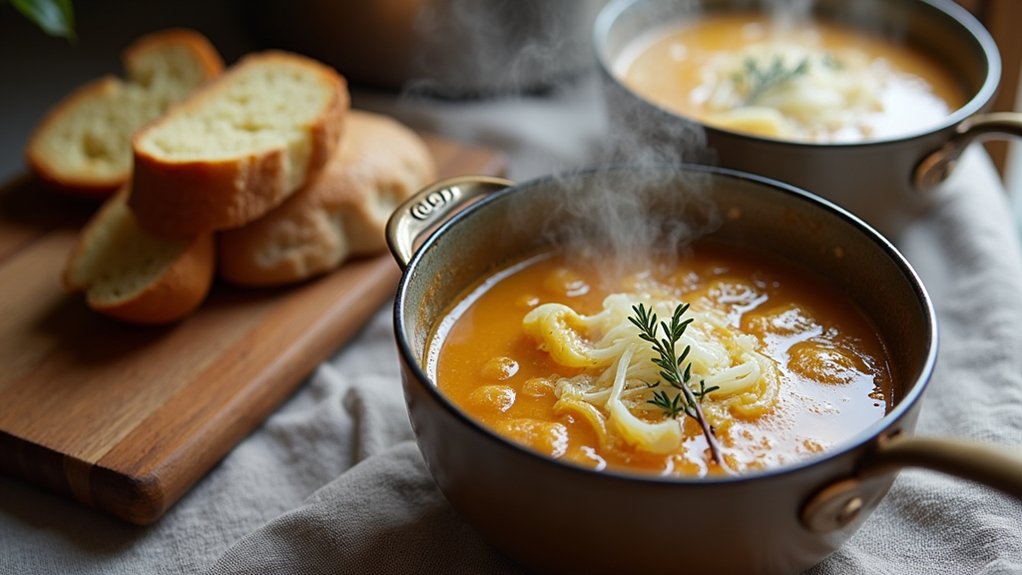 crusty bread enhances soup