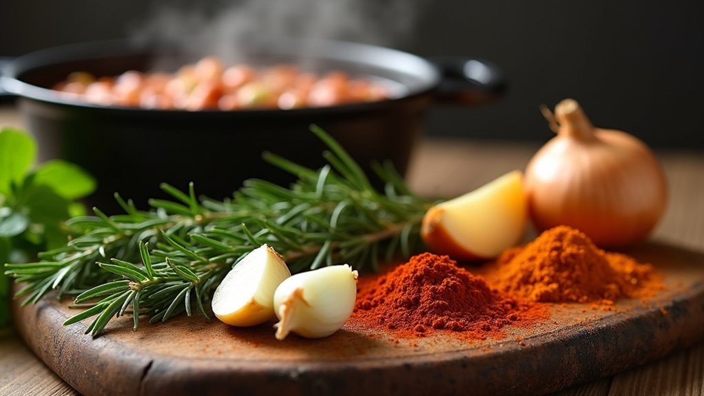 flavorful aromatics and spices
