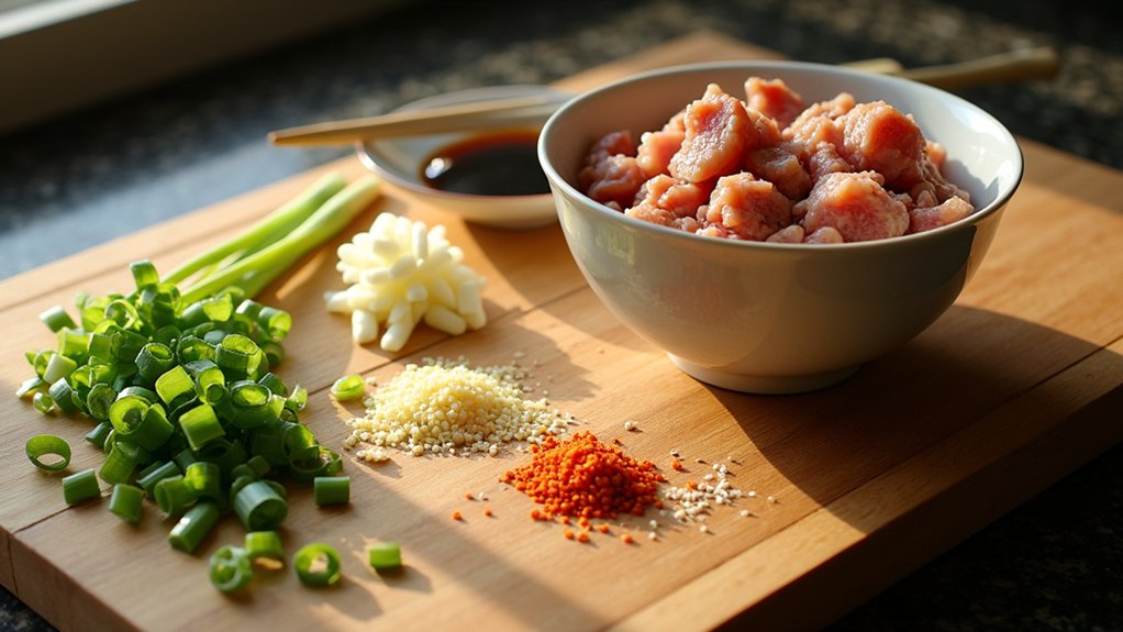 flavorful pork filling mixture