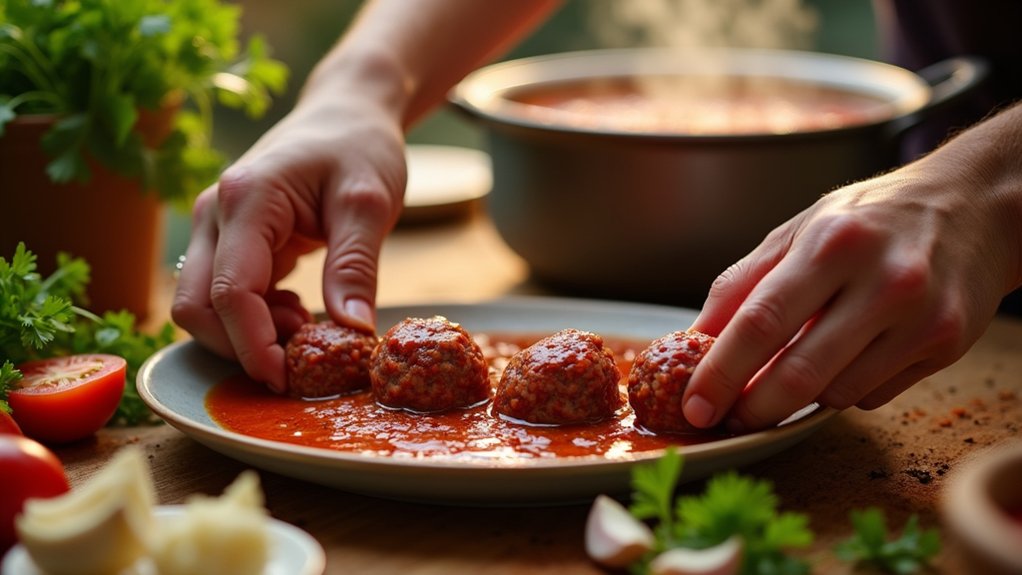 form meatballs with care