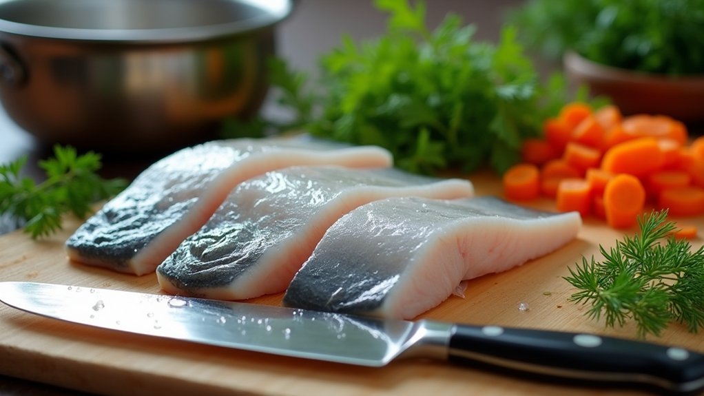 fresh fish fillet preparation