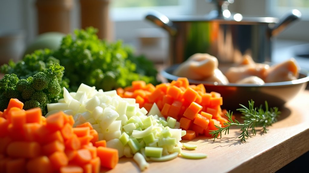 fresh ingredients for soup