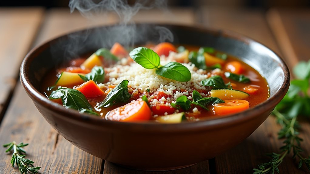 fresh spinach and basil