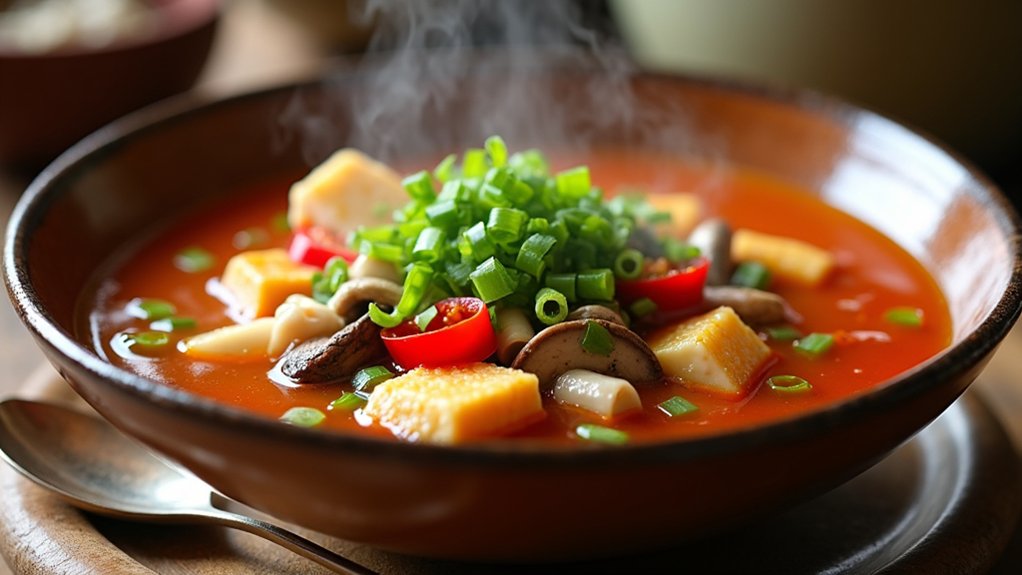 garnish soup with green onions