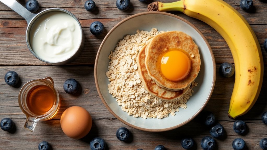 gather ingredients for pancakes