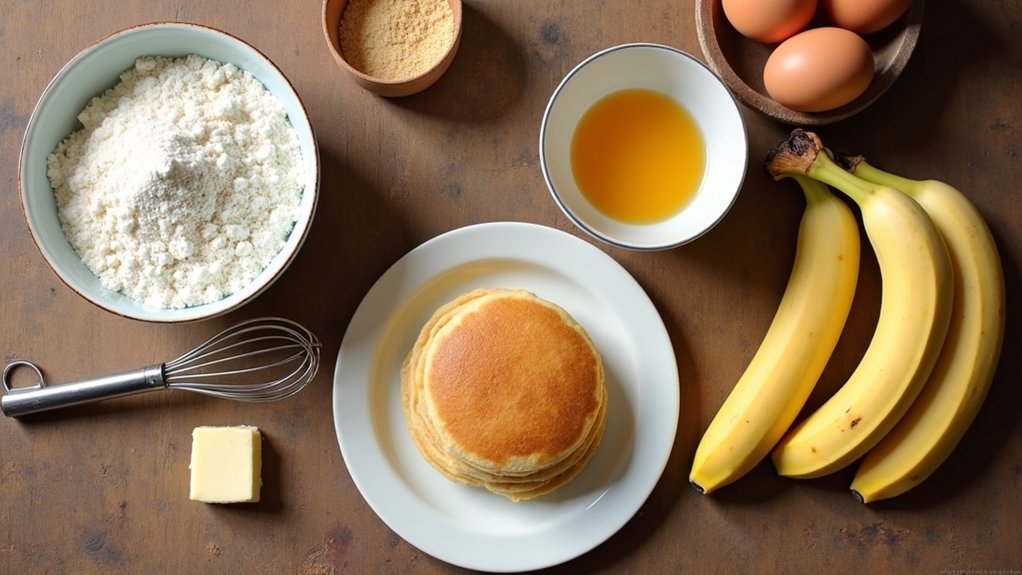 gather ingredients for pancakes