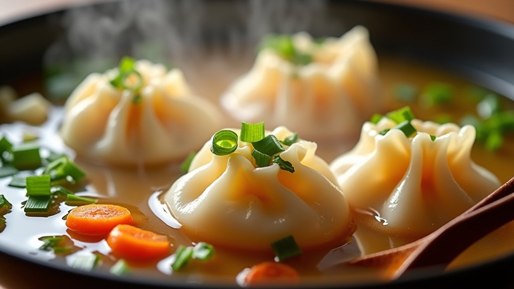 gentle simmering for won tons