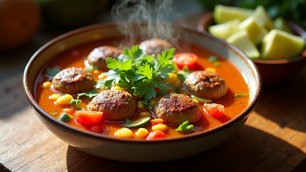 hearty meatball vegetable soup