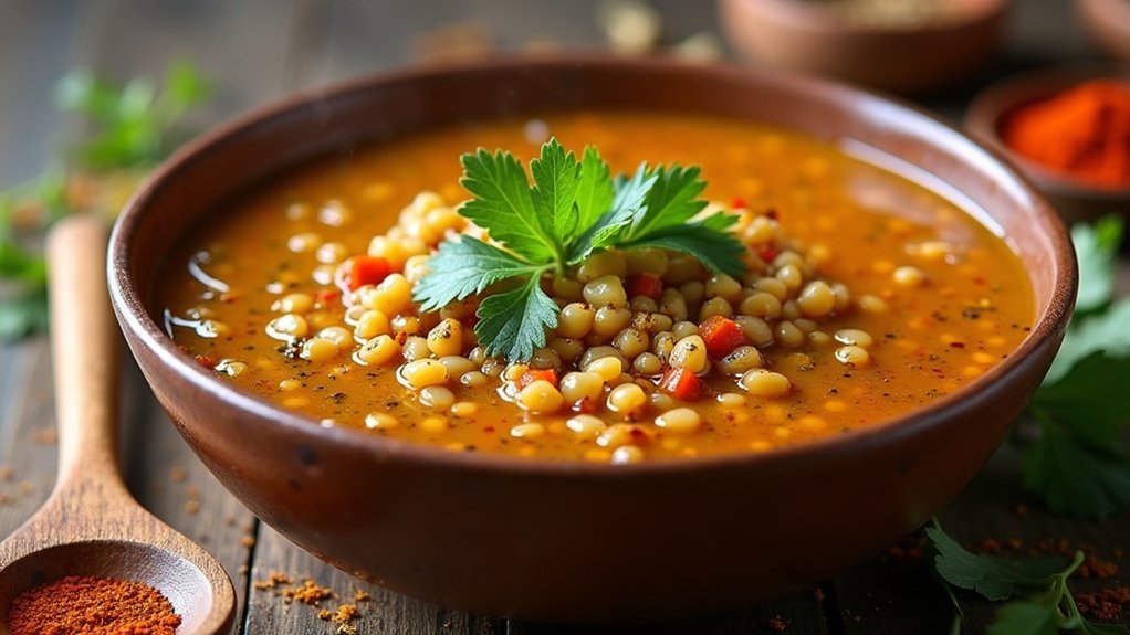 lentils and spices added