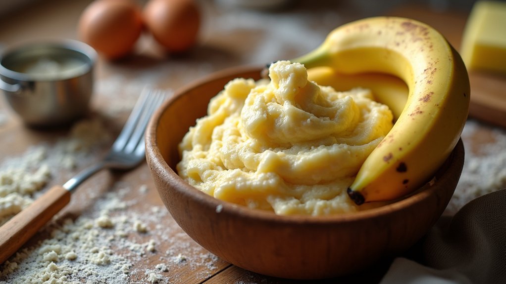 mash bananas for pancakes