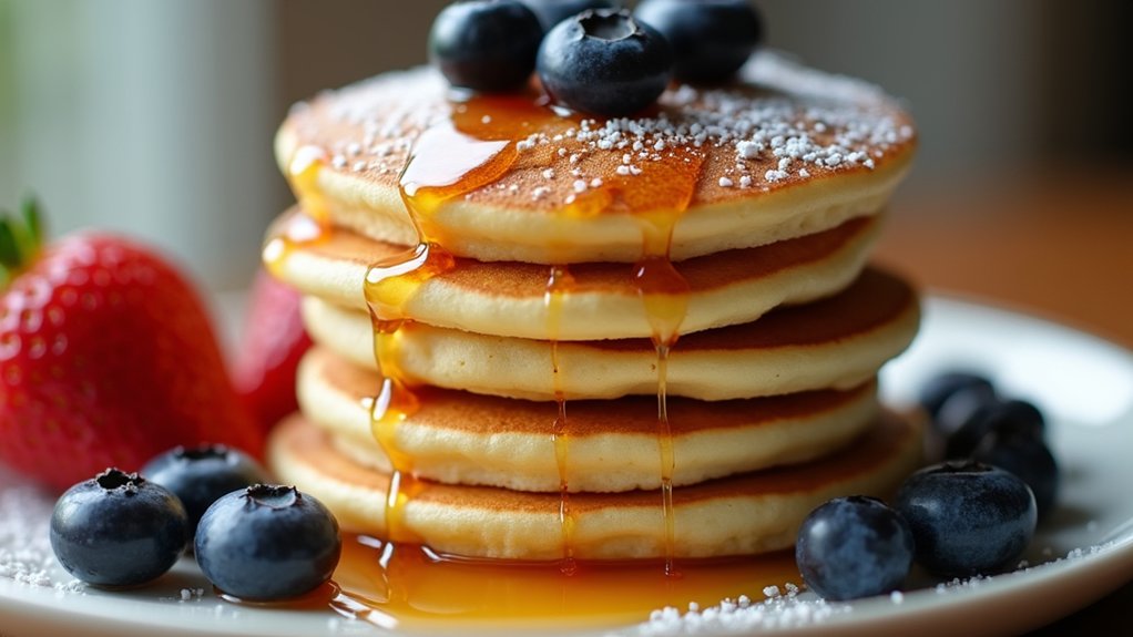 mini pancakes with toppings