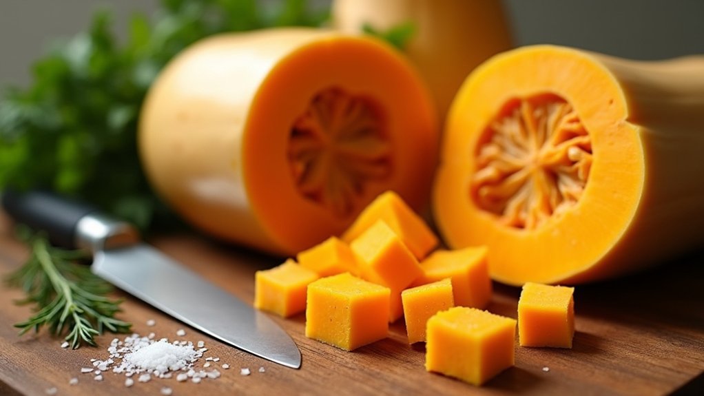 peel cube butternut squash