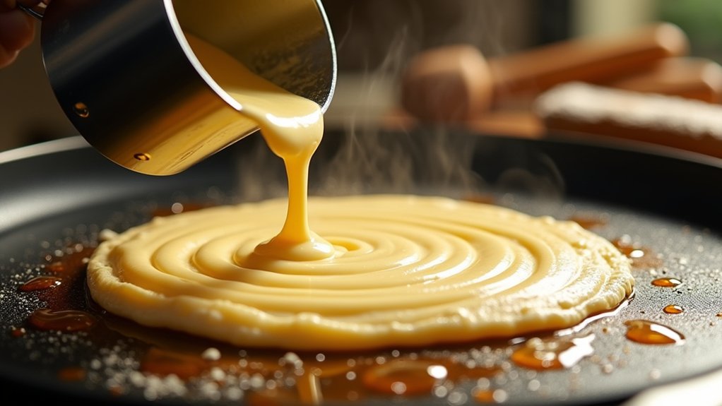 pour batter watch bubbles