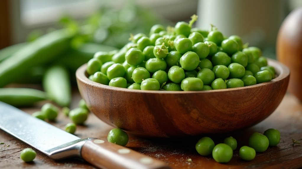 prepare fresh peas carefully