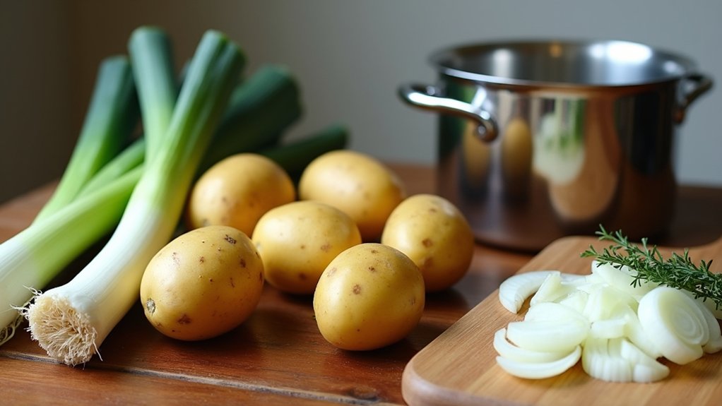 prepare leeks and potatoes