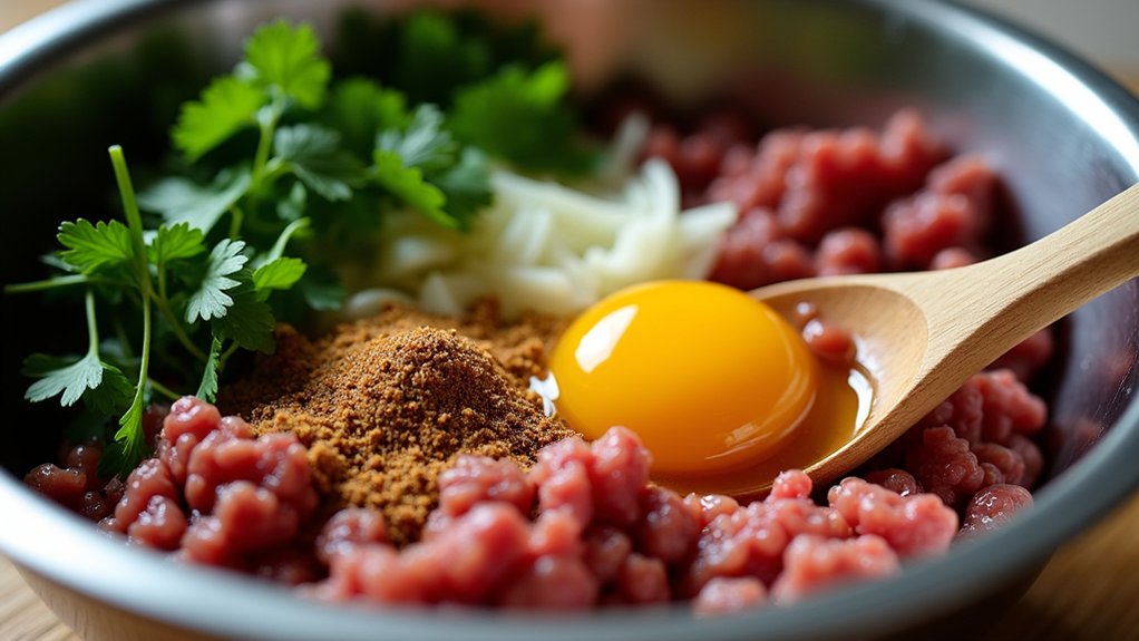 prepare meatball mixture carefully