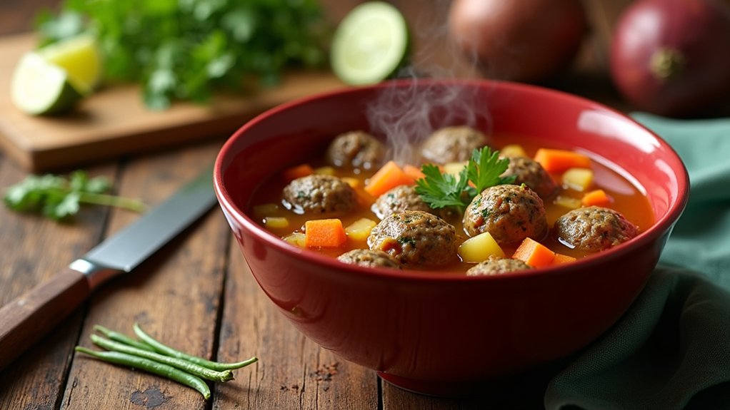 prepare meatballs and simmer