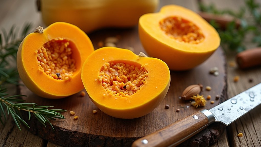 preparing squash for cooking