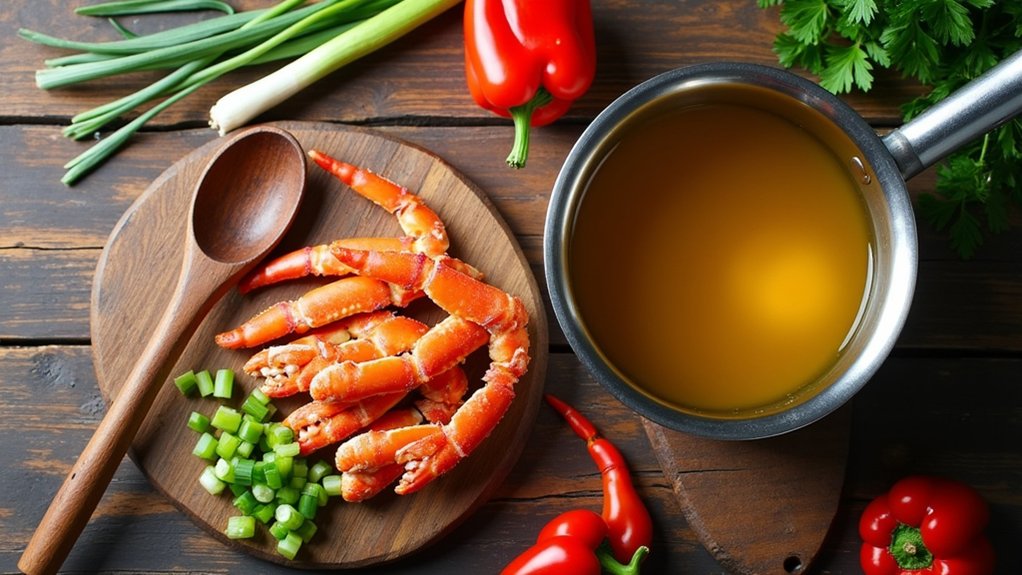 saut onions garlic crab