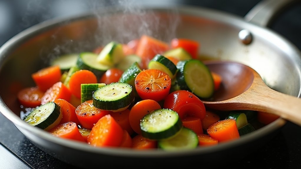saut vegetables in olive oil