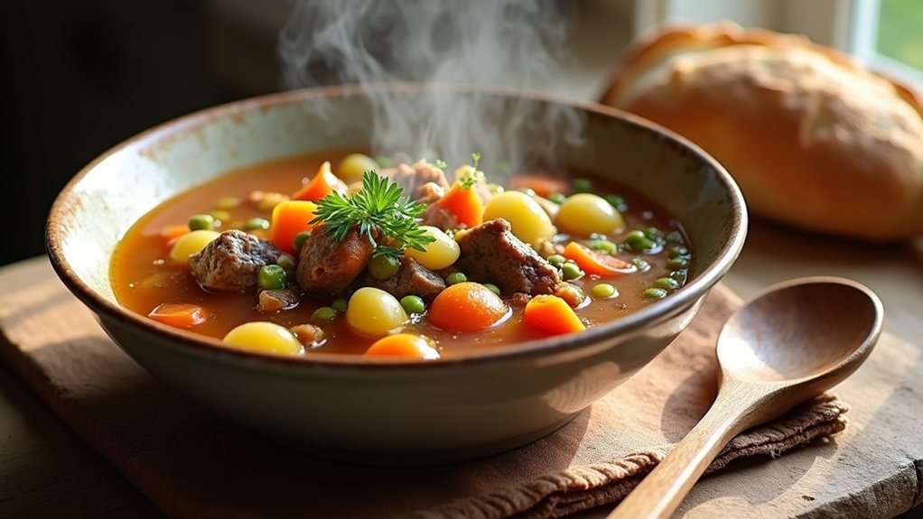 season garnish serve soup