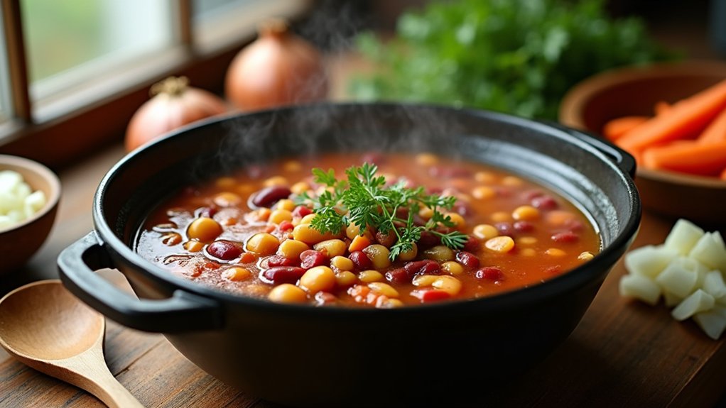 simmer beans for flavor